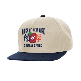 Mitchell & Ness Cream New York Yankees vs. New York Mets Subway Series Matchup Pro Pinch Snapback