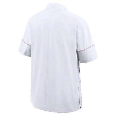 Men's Nike White Georgia Bulldogs 2026 Sideline Short Sleeve Quarter-Zip Coach Jacket