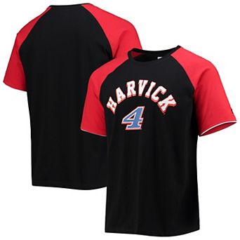 Men's Starter Black/Red Kevin Harvick The Catcher Raglan T-Shirt