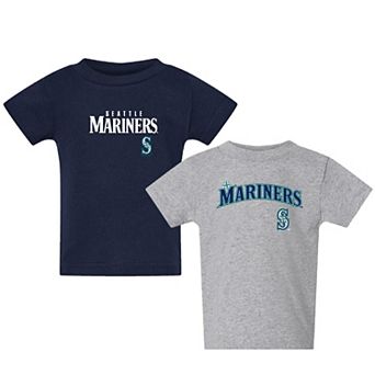 Toddler Navy/Gray Seattle Mariners Logo 2-Pack T-Shirt Set
