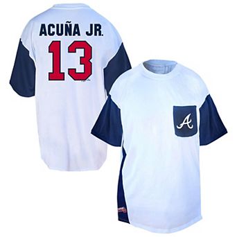 Men's Profile Ronald Acu̱a Jr. White/Navy Atlanta Braves Big & Tall Player Name & Number T-Shirt