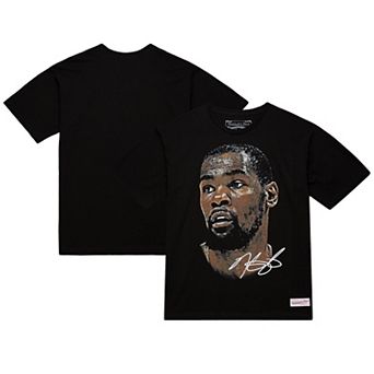 Unisex Mitchell & Ness Kevin Durant Black NBA Real Big Face Player T-Shirt