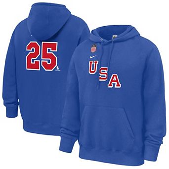 Men's Nike Charlie McAvoy Royal US Hockey 2026 Name & Number Hoodie