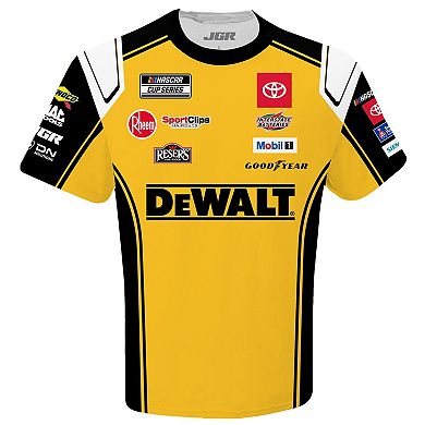 Men's Joe Gibbs Racing Team Collection Yellow Christopher Bell DeWalt Uniform T-Shirt