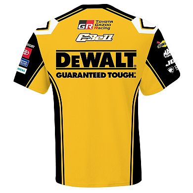 Men's Joe Gibbs Racing Team Collection Yellow Christopher Bell DeWalt Uniform T-Shirt