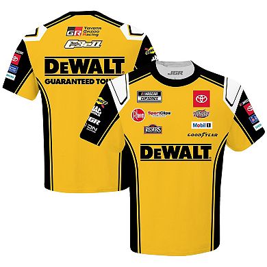 Men's Joe Gibbs Racing Team Collection Yellow Christopher Bell DeWalt Uniform T-Shirt