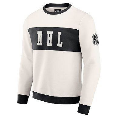 Men's Darius Rucker Collection by Fanatics Cream NHL-Logo Colorblock Pullover Sweatshirt
