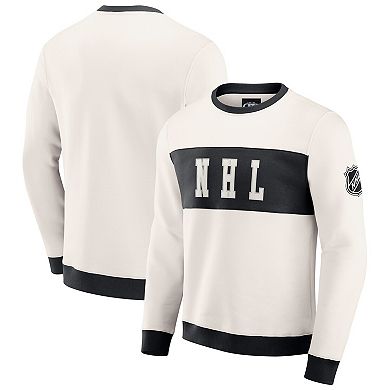 Men's Darius Rucker Collection by Fanatics Cream NHL-Logo Colorblock Pullover Sweatshirt
