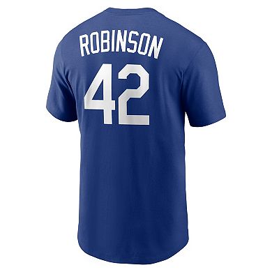 Men's Nike Jackie Robinson Royal Brooklyn Dodgers Cooperstown Collection Name & Number T-Shirt