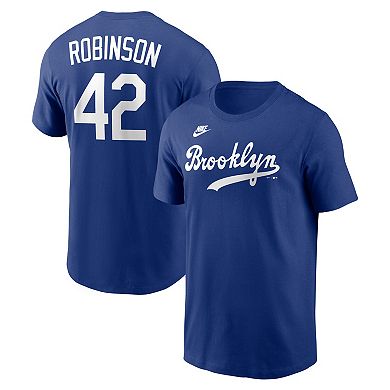 Men's Nike Jackie Robinson Royal Brooklyn Dodgers Cooperstown Collection Name & Number T-Shirt
