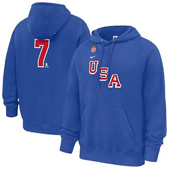 Men's Nike Brady Tkachuk Royal US Hockey 2026 Name & Number Hoodie