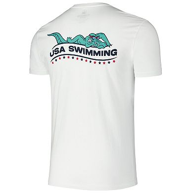 Unisex Flomotion White USA Swimming Later Gator T-Shirt