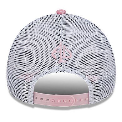 Men's New Era Pink Austin Dillon 9FORTY A-Frame Trucker Paisley Adjustable Hat