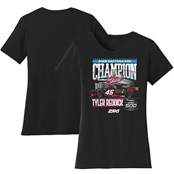 Women's Checkered Flag Sports Black Tyler Reddick 2026 Daytona 500 Champion T-Shirt