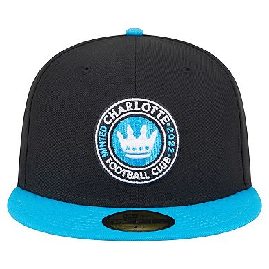 Men's New Era Black Charlotte FC 2025 Kickoff 59FIFTY Fitted Hat