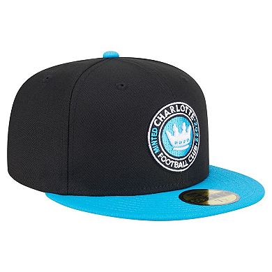 Men's New Era Black Charlotte FC 2025 Kickoff 59FIFTY Fitted Hat