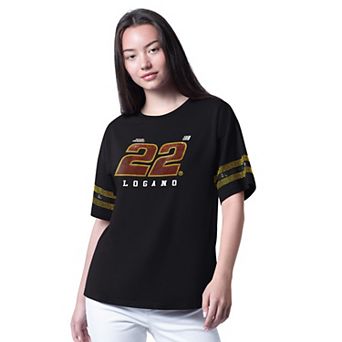 Women's G-III 4Her by Carl Banks Black Joey Logano Fan Catch T-Shirt