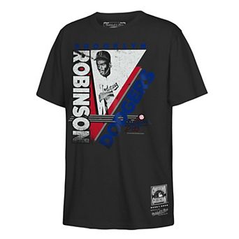 Youth Mitchell & Ness Jackie Robinson Black Brooklyn Dodgers In the Zone Player Graphic T-Shirt