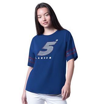 Women's G-III 4Her by Carl Banks Royal Kyle Larson Fan Catch T-Shirt