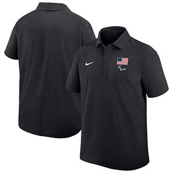 Men's Nike Black U.S. Paralympics Woven Polo
