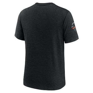 Men's Nike Heather Black Florida Marlins Cooperstown Collection Eras Tri-Blend T-Shirt
