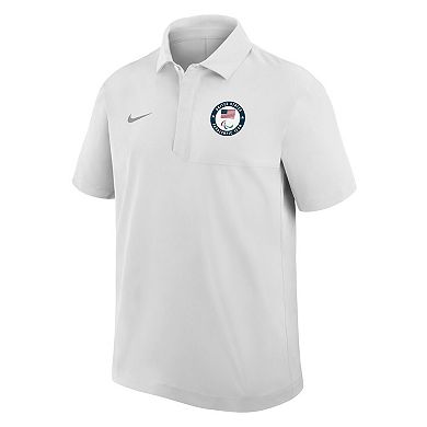 Men's Nike White U.S. Paralympics Woven Polo