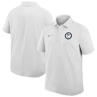 Men's Nike White U.S. Paralympics Woven Polo