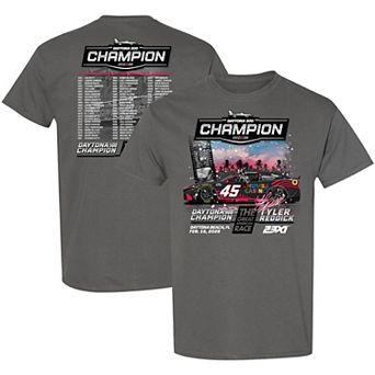 Men's Checkered Flag Sports Charcoal Tyler Reddick 2026 Daytona 500 Champion Past Champions T-Shirt