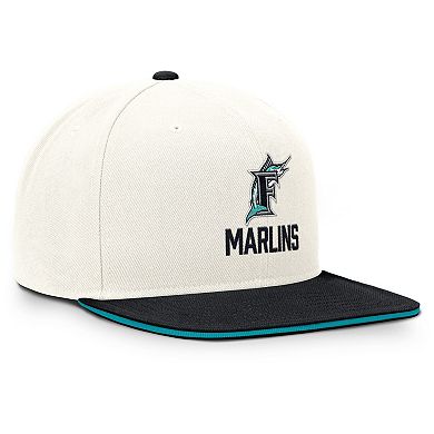 Men's Nike Cream/Black Florida Marlins Cooperstown Pro Dri-FIT Snapback Hat