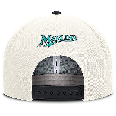 Men's Nike Cream/Black Florida Marlins Cooperstown Pro Dri-FIT Snapback Hat