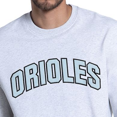Men's Starter Gray Baltimore Orioles Face of Ice Blue French Terry Sweatshirt
