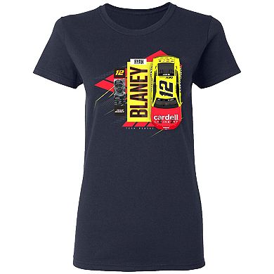 Women's Team Penske Navy Ryan Blaney Menards Car T-Shirt