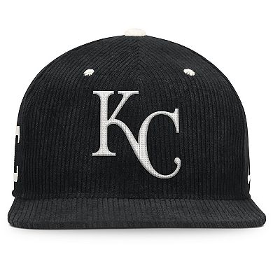 Men's Nike Black Kansas City Royals Pro Corduroy Structured Snapback Hat