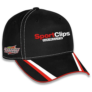 Unisex Checkered Flag Sports Black Denny Hamlin Sport Clips Uniform Adjustable Hat