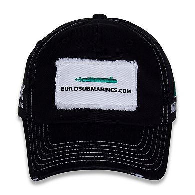 Men's Checkered Flag Sports Black Brad Keselowski BuildSubmarines.com Vintage Patch Adjustable Hat
