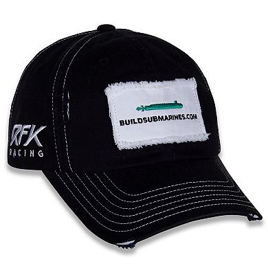 Men's Checkered Flag Sports Black Brad Keselowski BuildSubmarines.com Vintage Patch Adjustable Hat