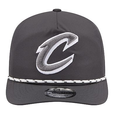 Men's New Era Graphite Cleveland Cavaliers Tonal Rope 19TWENTY Adjustable Hat
