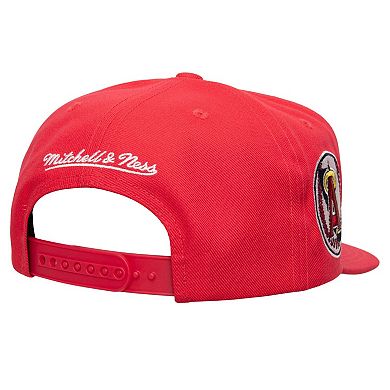 Men's Mitchell & Ness Red California Angels Double Up Snapback Hat