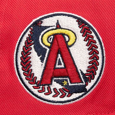 Men's Mitchell & Ness Red California Angels Double Up Snapback Hat