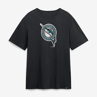 Men's Fanatics Black Florida Marlins Vintage Logo Legacy T-Shirt