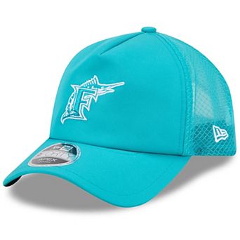 Men's New Era Teal Florida Marlins 2026 Batting Practice Alternate Apex 9FORTY Adjustable Hat