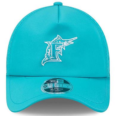 Men's New Era Teal Florida Marlins 2026 Batting Practice Alternate Apex 9FORTY Adjustable Hat