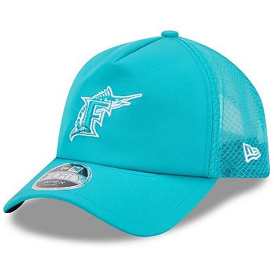 Men's New Era Teal Florida Marlins 2026 Batting Practice Alternate Apex 9FORTY Adjustable Hat