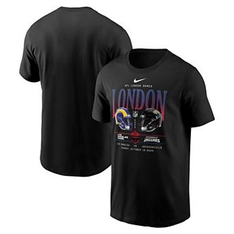 Men's Nike Black Los Angeles Rams vs. Jacksonville Jaguars International Games London 2025 T-Shirt