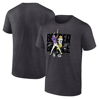 Men's Fanatics Jordan Addison & Jaire Alexander Charcoal Minnesota Vikings vs. Green Bay Packers Border Battle Player T-Shirt