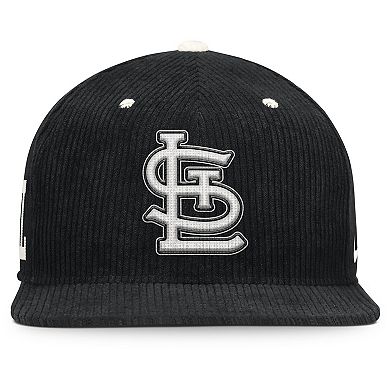 Men's Nike Black St. Louis Cardinals Pro Corduroy Structured Snapback Hat