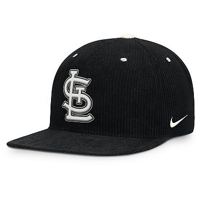 Men's Nike Black St. Louis Cardinals Pro Corduroy Structured Snapback Hat