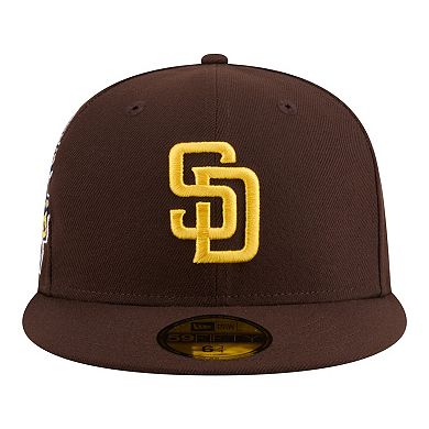 Men's New Era Brown San Diego Padres Hidden Hit 59FIFTY Fitted Hat