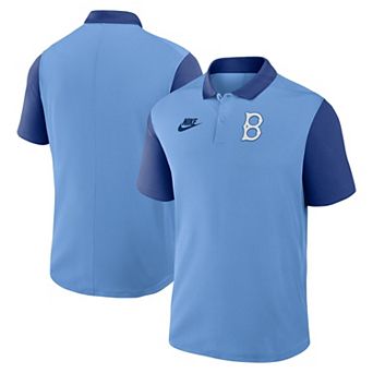 Men's Nike Light Blue/Royal Brooklyn Dodgers Cooperstown Collection Color-Block Victory Dri-FIT Polo