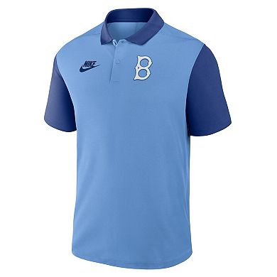 Men's Nike Light Blue/Royal Brooklyn Dodgers Cooperstown Collection Color-Block Victory Dri-FIT Polo